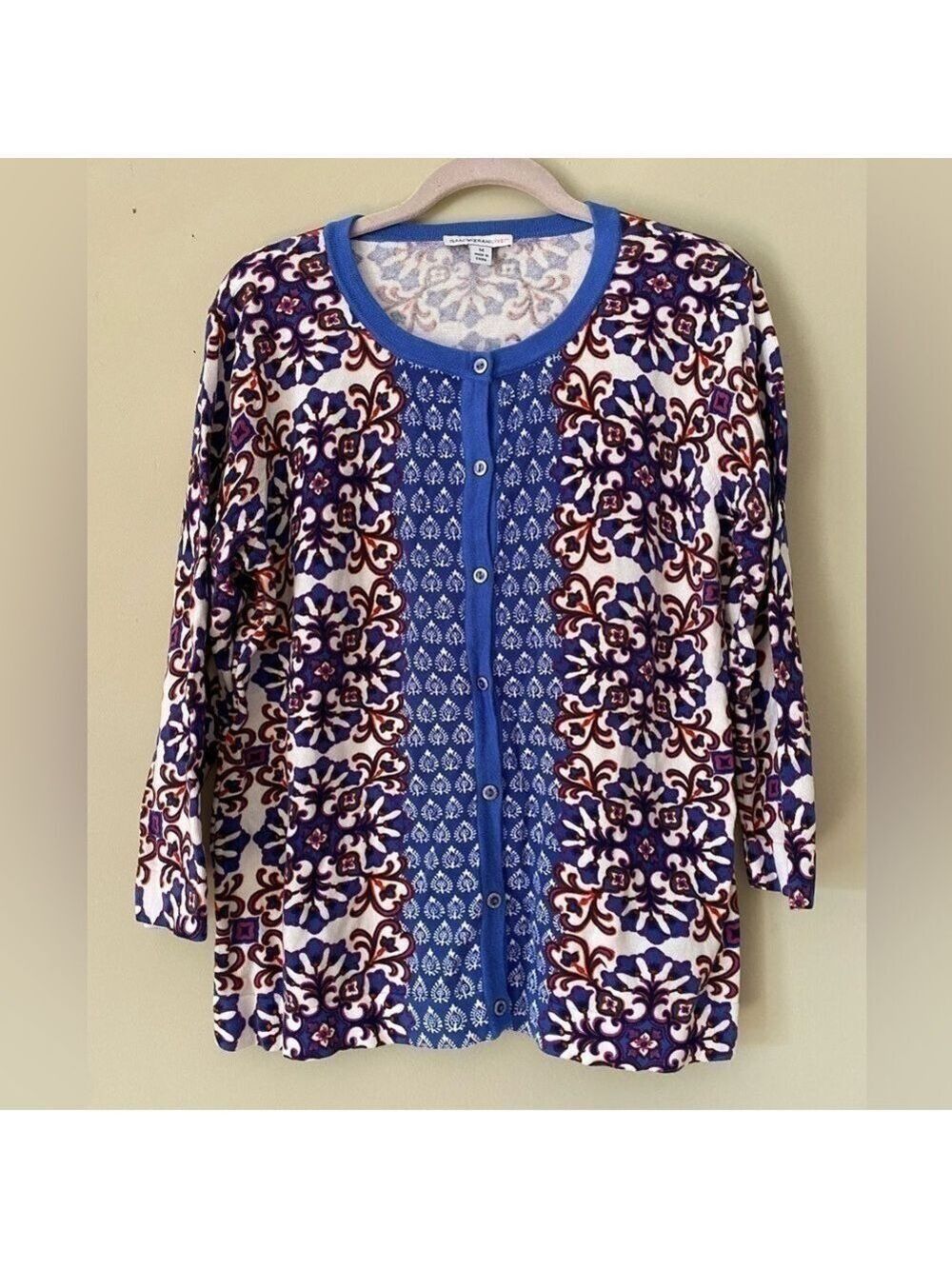 Isaac Mizrahi Printed Cardigan M